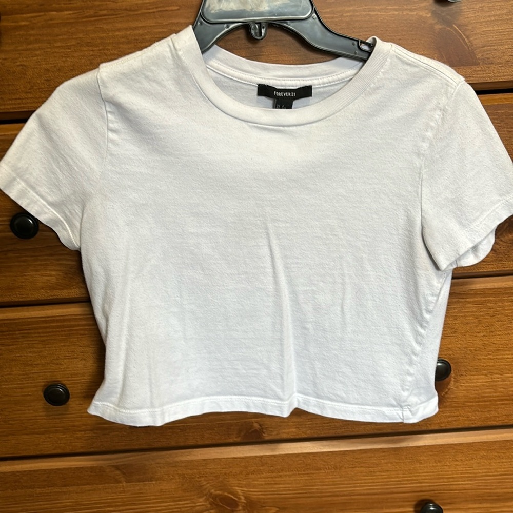 Plain White Cropped Tee